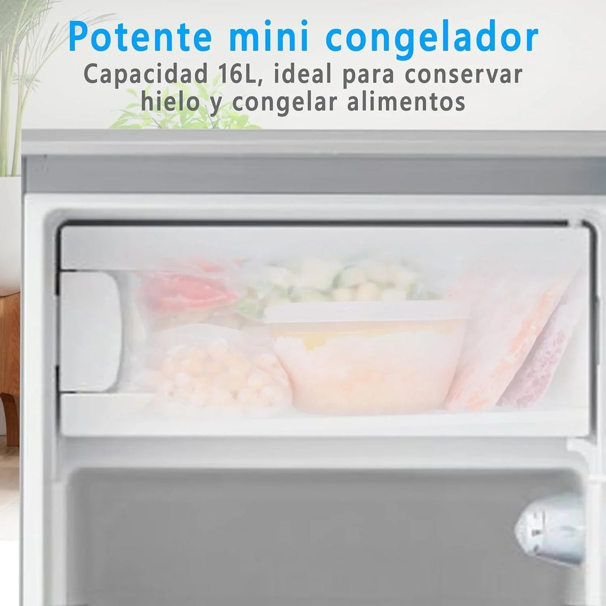 Midea MDRD168FGE01 Mini Frigorífico 113 L con Congelador, Bajo Encimera, Silencioso 39 dB, Blanco