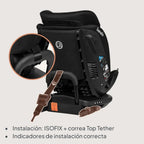LIONELO Bastiaan RWF i-Size Silla de Coche Giratoria 360° de 40 a 150 cm, Isofix y Top Tether