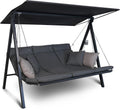 Angerer Lounge Smart Balancín de Jardín con Techo, Convertible en Cama, Gris Ceniza