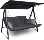 Angerer Lounge Smart Balancín de Jardín con Techo, Convertible en Cama, Gris Ceniza