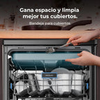 Cecotec Bolero Aguazero 6210 Dark Lavavajillas 60 cm, 15 Cubiertos, Tercera Bandeja, 8 Programas