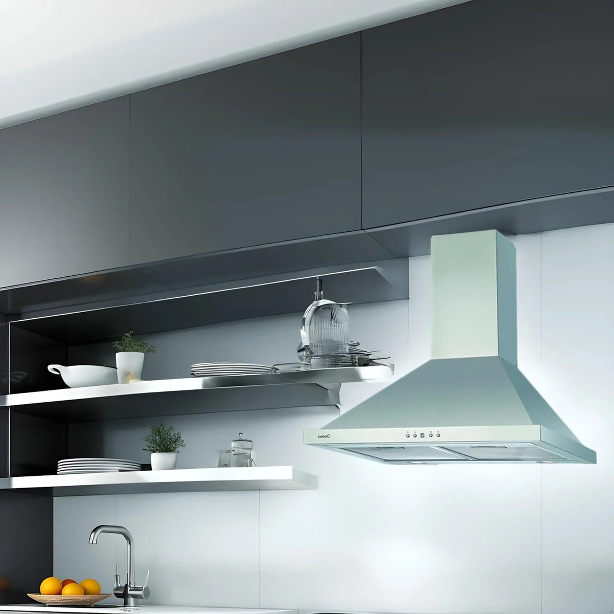CATA BETA PRO 7000 X Campana Extractora Decorativa 70 cm 1027 m³/h, Temporizador, LED, Inox