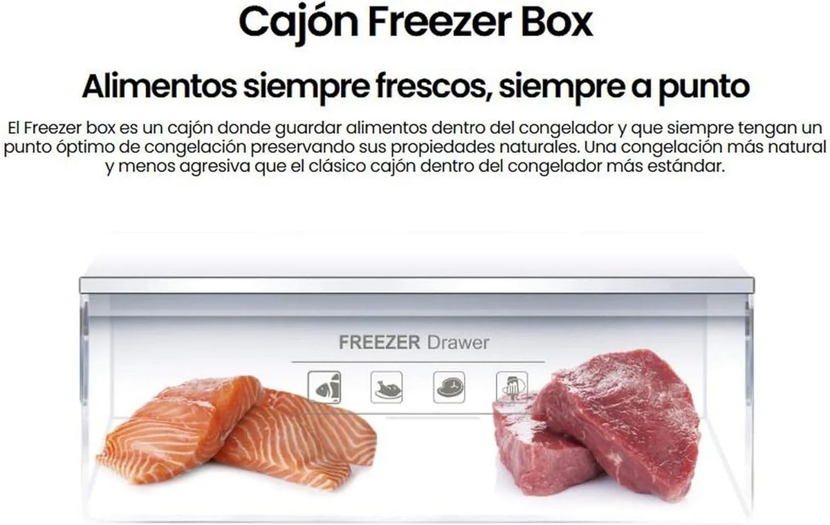 INFINITON CV-A85I Congelador Vertical 80 L, 85 cm, 3 Cajones, Puerta Reversible, Inox