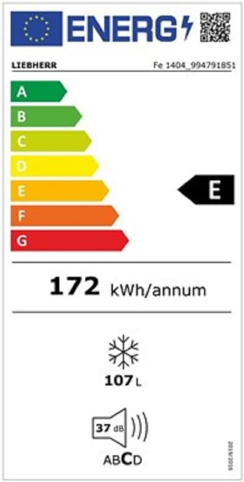 Liebherr Fe 1404 Congelador Vertical 107 L con 3 Cajones, SmartFrost, 55 x 85 cm, Blanco