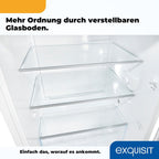 Exquisit KS516-V-H-010D Frigorífico sin Congelador 133 L, Silencioso 39 dB, Blanco