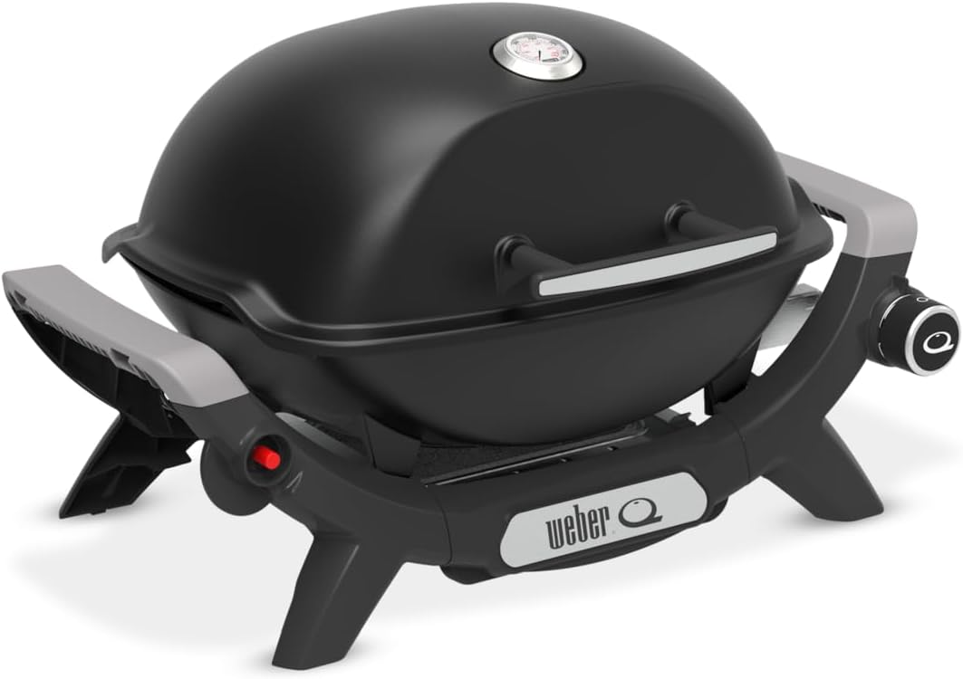 Weber Q 1100N Barbacoa de Gas Portátil con Encendido Electrónico, Negro Medianoche