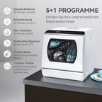 Hermitlux Mini Lavavajillas de Sobremesa para 4 Cubiertos con Depósito de 5 L, Blanco