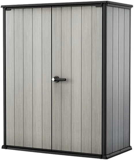 Keter High Store Plus Armario de Exterior 1400 L Gris 170,4 x 140 x 73,6 cm, Paredes Duotech