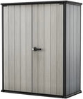 Keter High Store Plus Armario de Exterior 1400 L Gris 170,4 x 140 x 73,6 cm, Paredes Duotech