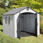 Caseta de Jardín de Resina 8 x 10 pies (2,4 x 3 m) con Puertas con Cerradura