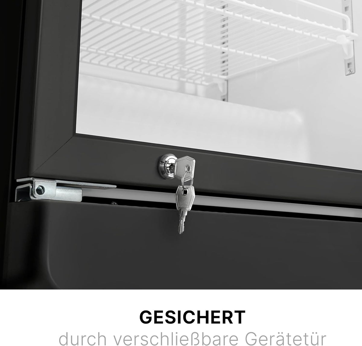 Bomann KSG 7351 Nevera Expositora con Puerta de Cristal 347 L, Luz LED y Cerradura, Negra