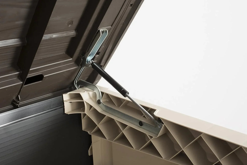 Keter Sio Max Cobertizo de Resina 1200 L con Doble Puerta y Tapa Abatible, Topo/Beige