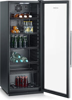 SEVERIN FSK 8840 Nevera para Botellas con Cerradura y Luz LED, 118 L, Negro/Plata