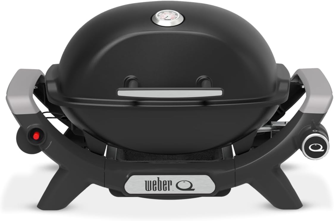 Weber Q 1100N Barbacoa de Gas Portátil con Encendido Electrónico, Negro Medianoche