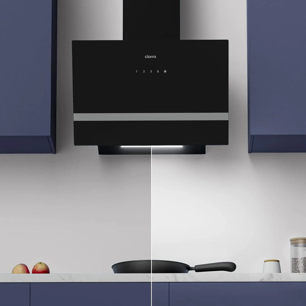 CIARRA CBCB6736H Campana Extractora Inclinada 60 cm 650 m³/h con WiFi, Luz LED y Panel Táctil, Negra