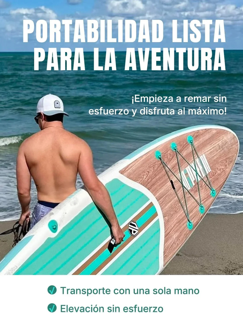 Niphean Tabla de Paddle Surf Hinchable 320 cm para 2 Personas con Asiento, hasta 200 kg