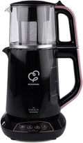 Karaca Çaysever Tetera Eléctrica Turca con Hervidor 1700 W, 1,5 L + 0,8 L, Oro Rosa