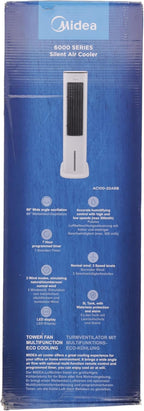 Midea Climatizador Evaporativo con Depósito de 5 L, Humidificador e Ionizador, 355 m³/h, Blanco