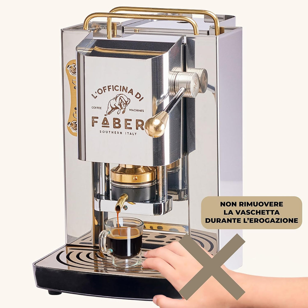 Faber Pro Total Deluxe Cafetera de Monodosis ESE 44 mm de Latón, 1,3 L