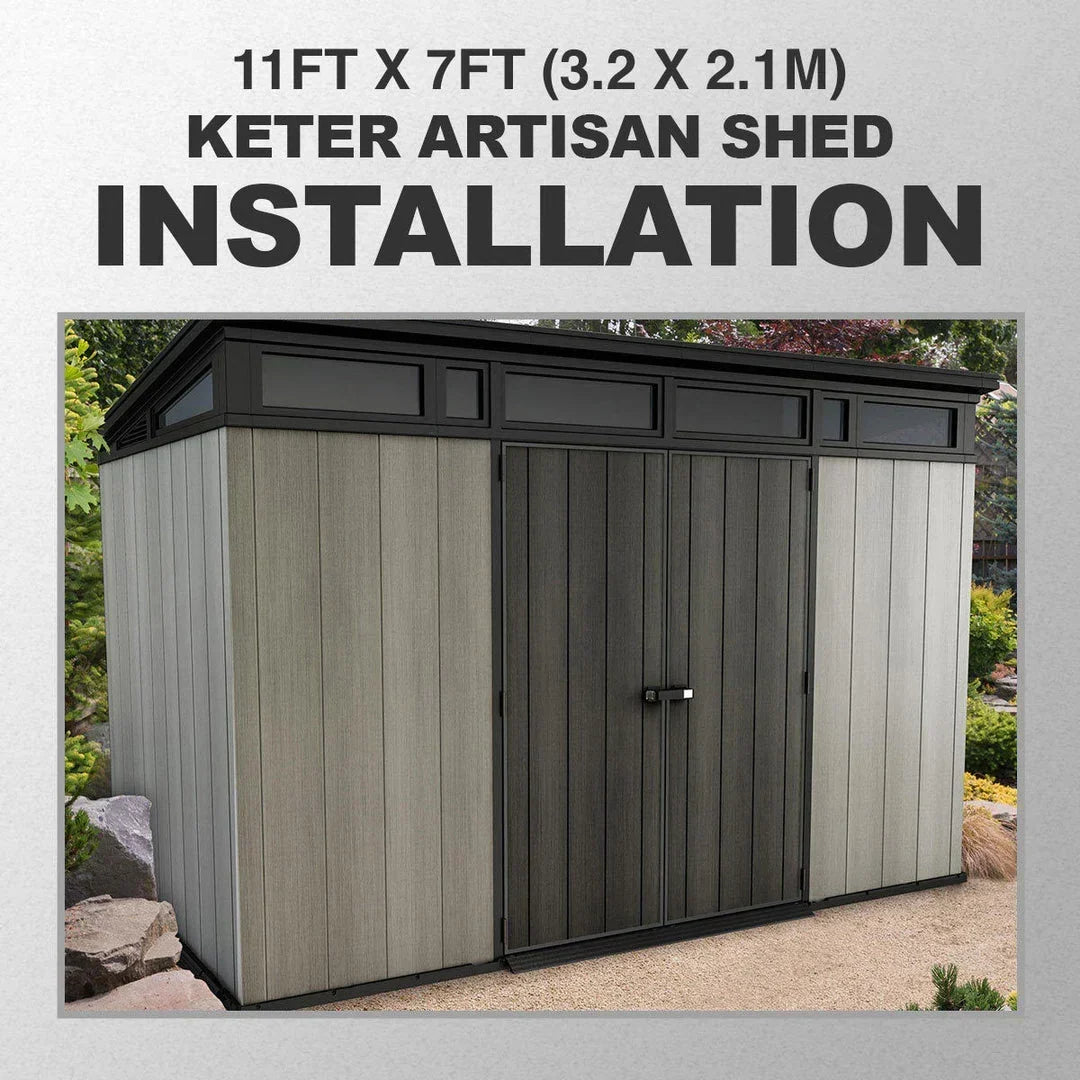Keter Artisan 11 x 7 pies (3,4 x 2,1 m) Caseta de Jardín de Resina Robusta