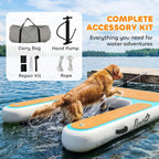 PawHut Rampa Hinchable para Perros 151 x 102 cm para Piscina, Lago y Barco, hasta 100 kg
