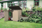 Keter Sio Max Cobertizo de Resina 1200 L con Doble Puerta y Tapa Abatible, Topo/Beige