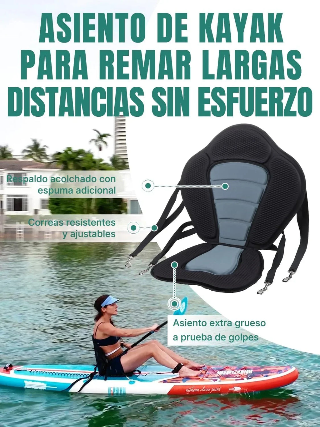 Niphean Tabla de Paddle Surf Hinchable 320 cm para 2 Personas con Asiento, hasta 200 kg