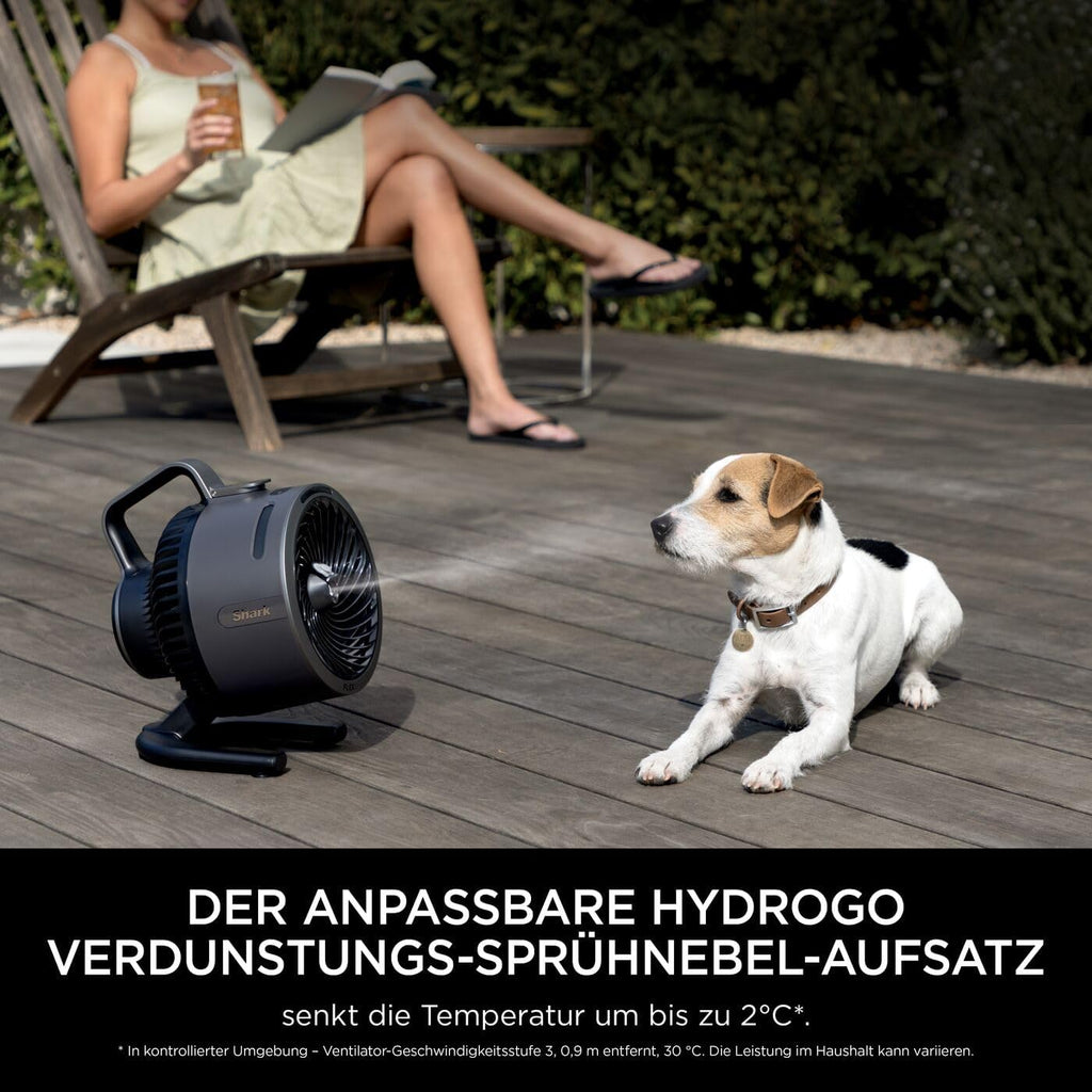 Shark FlexBreeze FA220EU Ventilador Híbrido con y sin Cable, Portátil, Interior y Exterior, Blanco