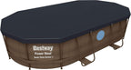Bestway Power Steel Piscina Desmontable Tubular 427 x 250 x 100 cm con Depuradora, Diseño Ratán
