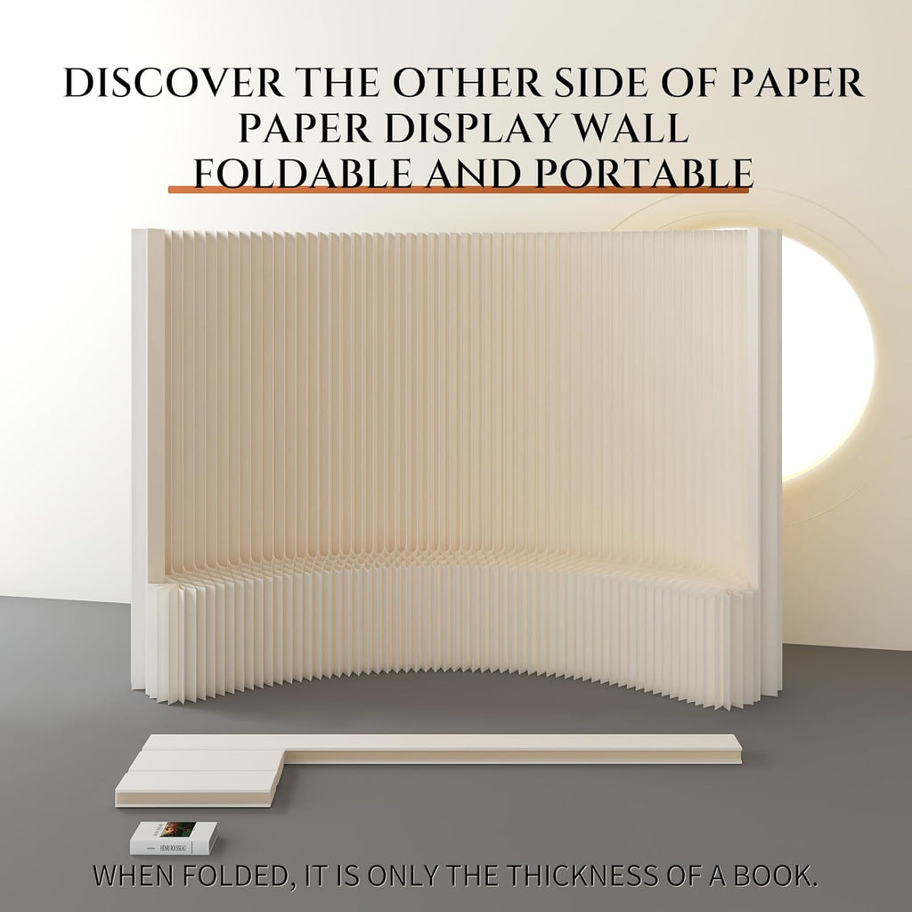 Biombo Separador Plegable con Estante 300 x 43 x 200 cm, Blanco