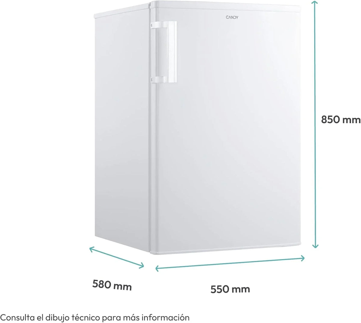Candy CCTOS 544WHN Frigorífico Bajo Encimera 109 L con Congelador, Silencioso 40 dB, Blanco