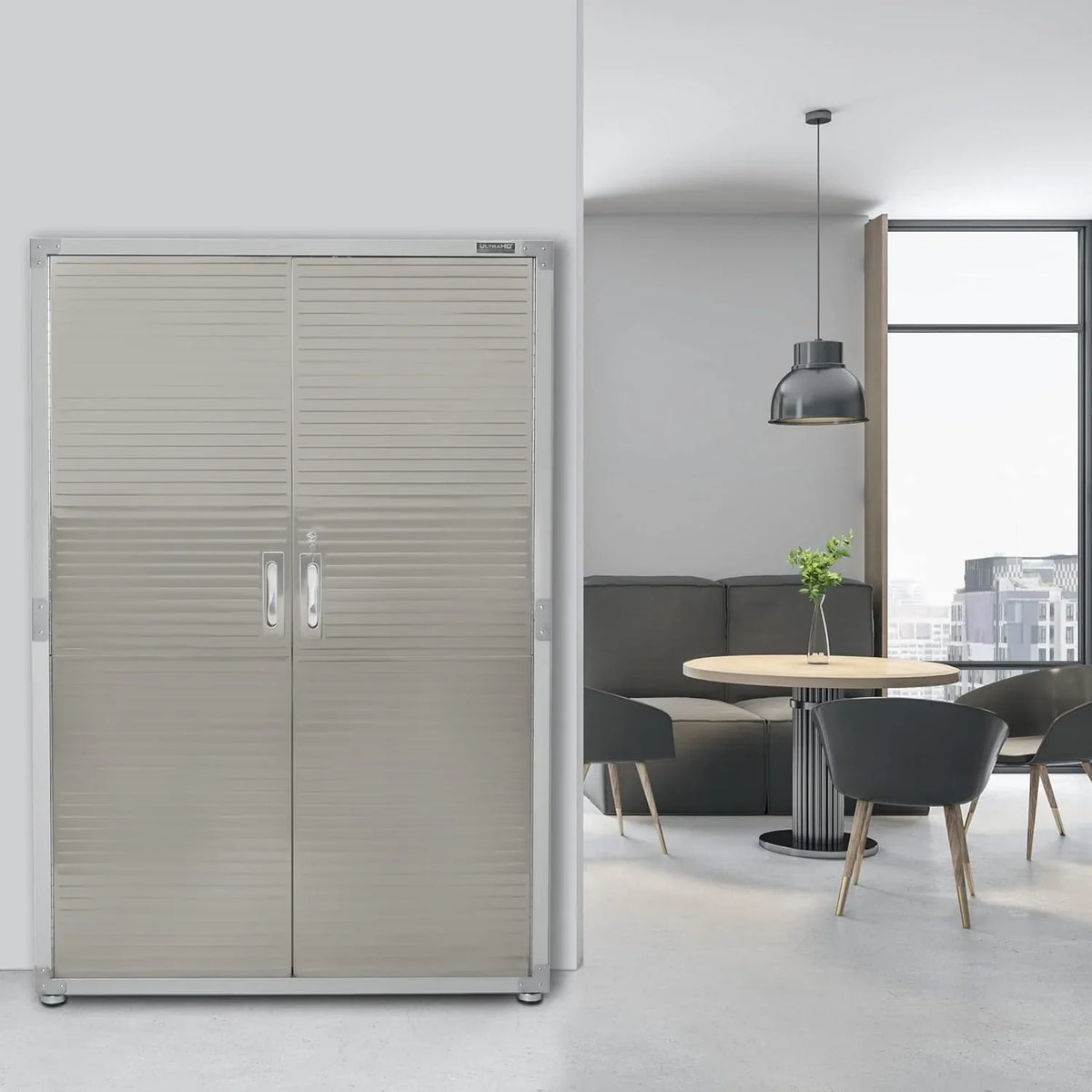 Seville Classics UHD16238 Armario Metálico con Cerradura 121,9 x 60,9 x 182,9 cm, Gris Granito