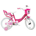 Bicicleta Infantil Barbie 16" con Porta Muñeca y Cesta, Rosa