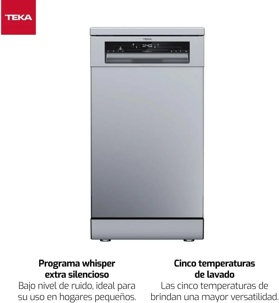 TEKA DFS 24650 Lavavajillas 45 cm, 9 Cubiertos, 6 Programas, Silencioso 47 dB, Inox