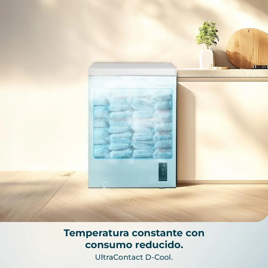 Cecotec Bolero CoolMarket Chest 143P White E Congelador Horizontal 143 L, Puerta ZeroG, Dual Function