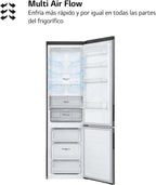 GBP61DSXGC Frigorífico Combi No Frost 341 L, 186 cm, Smart Inverter, Door Cooling, Inox Antihuellas