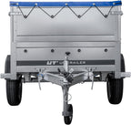 Remolque Basculante 200 con Rueda Jockey, Laterales Extra y Lona Azul, 750 kg