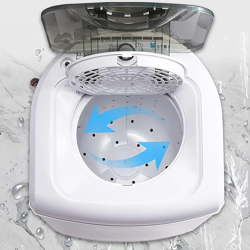 Lavadora Portátil 2 en 1 con Centrifugadora 7,5 kg, Carga Superior y Temporizador, Blanco