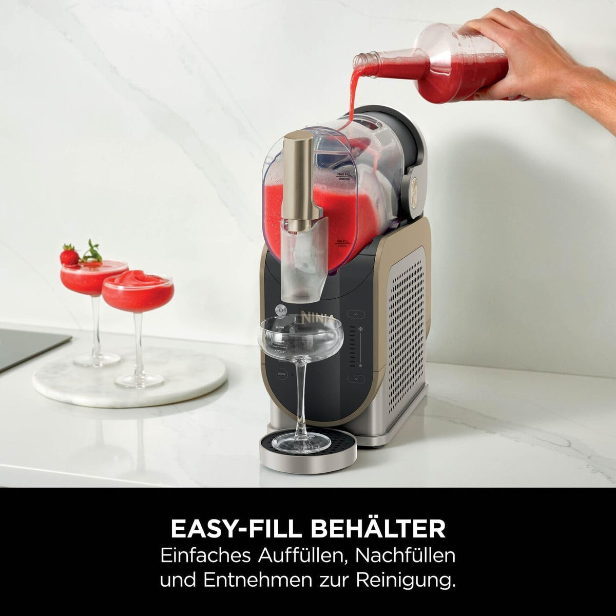 Ninja SLUSHi FS301EU Máquina de Granizados, Cócteles Helados y Batidos 1,9 L, Stone Gold