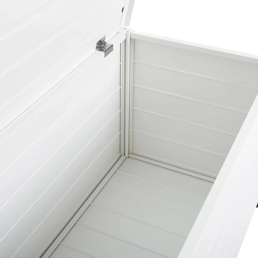 Beliani Campalto Arcón de Exterior de Aluminio Blanco 113 x 50 cm, 190 L