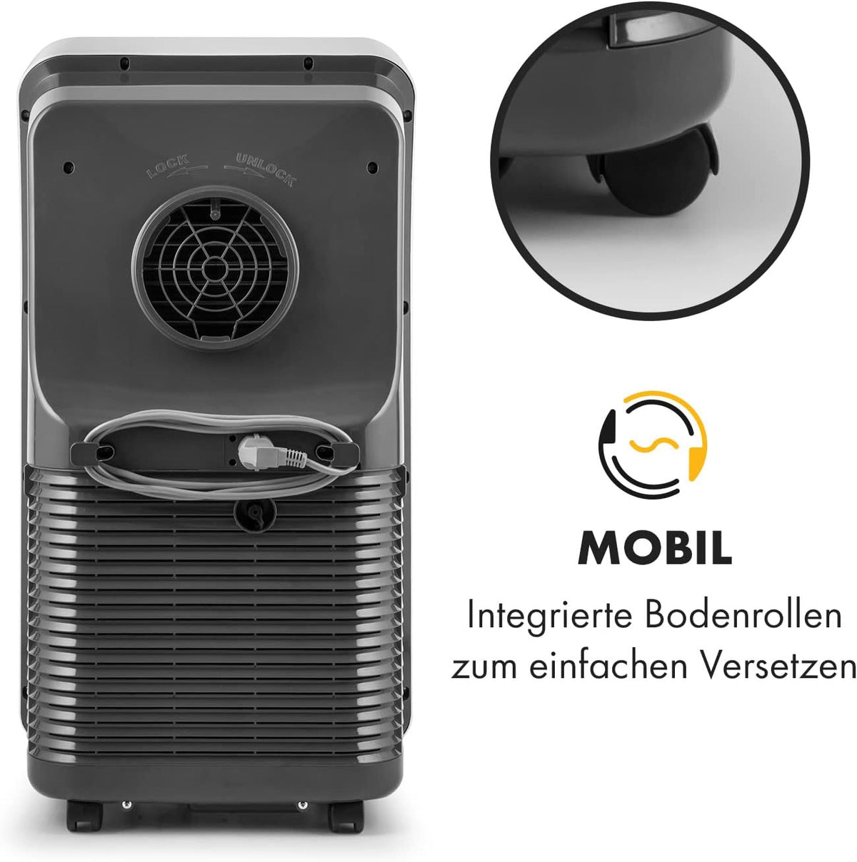 Klarstein Aire Acondicionado Portátil 4 en 1 con Control por App, hasta 12000 BTU