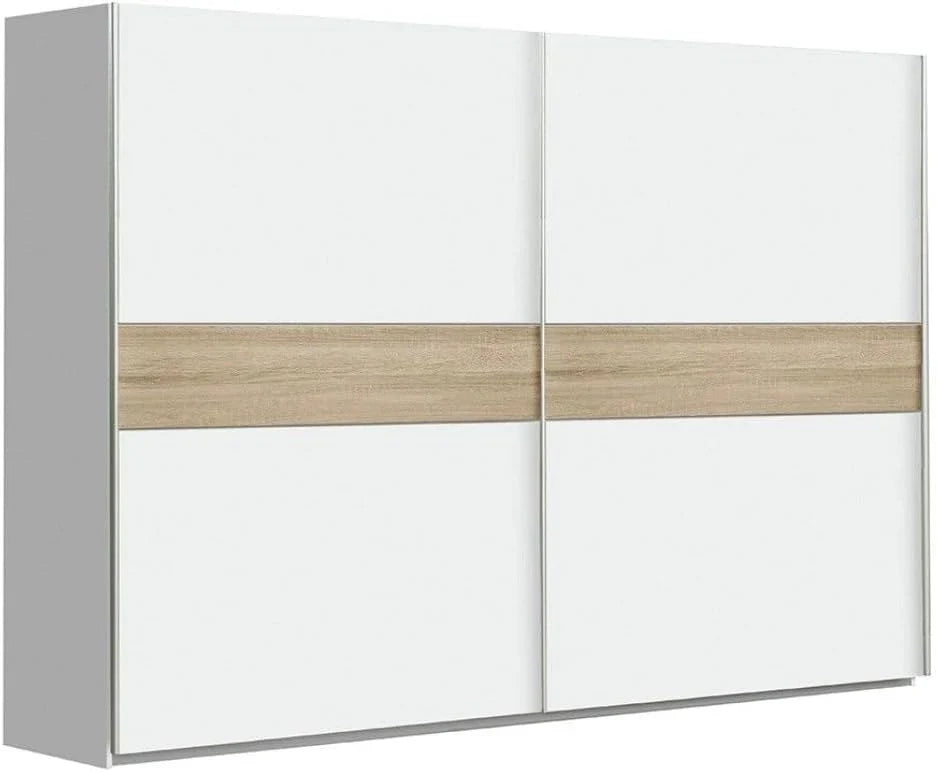 Armario Winter 270 cm con Puertas Correderas, Estilo Nórdico, Blanco 270 x 61 x 210 cm