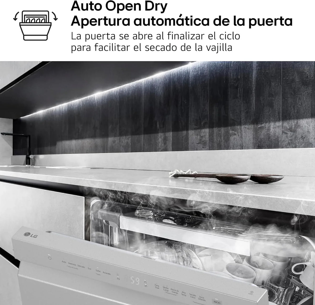 DF273FV Lavavajillas QuadWash Steam 14 Servicios, Tercera Bandeja, WiFi, Apertura Automática, Clase A