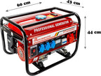 Generador Eléctrico de Gasolina 6,5 CV con 5 Tomas (3 x 230 V, 400 V y 12 V)