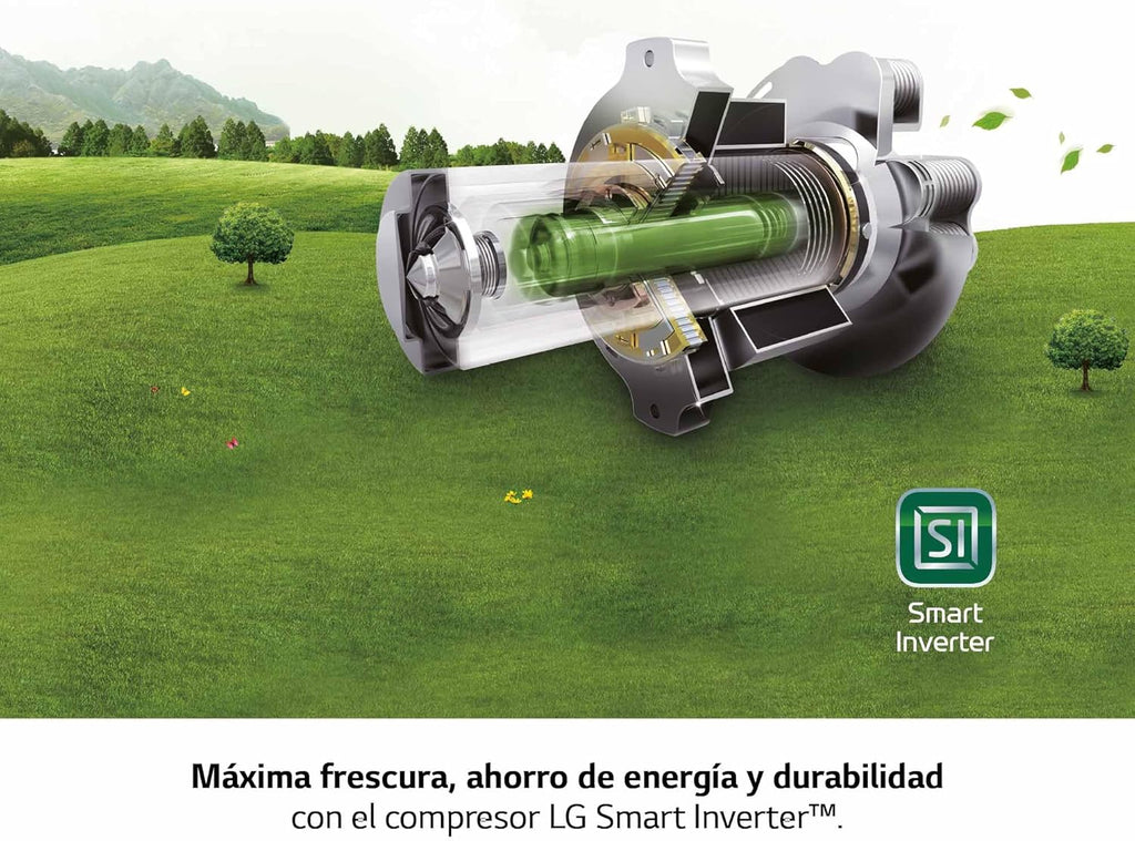 GFT41PZGSZ Congelador Vertical No Frost 324 L, 186 cm, Smart Inverter, Congelación Rápida, Inox