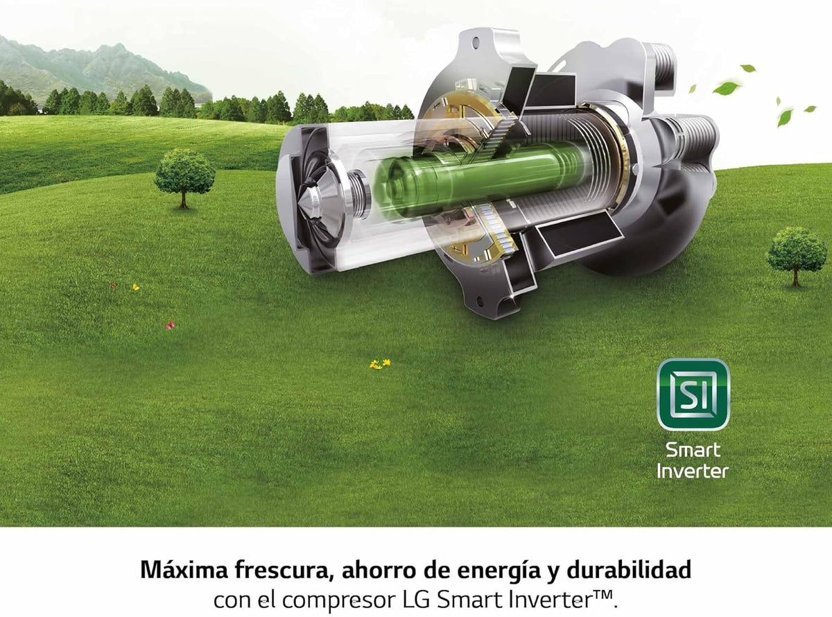 GFT41PZGSZ Congelador Vertical No Frost 324 L, 186 cm, Smart Inverter, Congelación Rápida, Inox