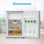 Midea MDRD168FGE01 Mini Frigorífico 113 L con Congelador, Bajo Encimera, Silencioso 39 dB, Blanco