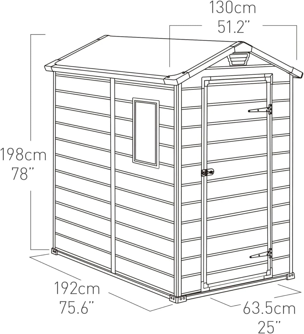 Keter Manor 4x6 Caseta de Jardín de Resina 2,2 m² con Suelo, Ventana y Ventilación, Gris
