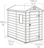 Keter Manor 4x6 Caseta de Jardín de Resina 2,2 m² con Suelo, Ventana y Ventilación, Gris