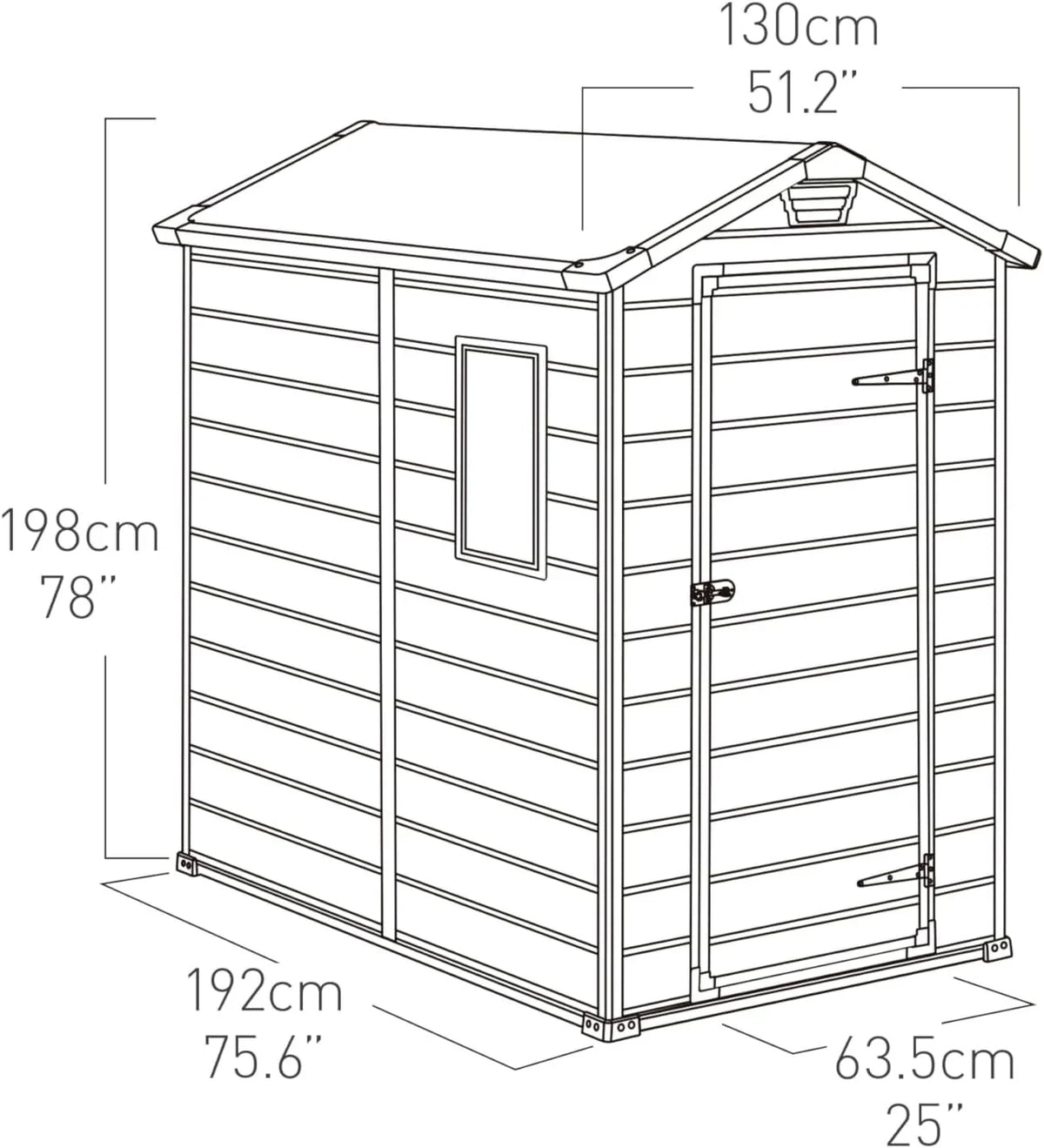 Keter Manor 4x6 Caseta de Jardín de Resina 2,2 m² con Suelo, Ventana y Ventilación, Gris